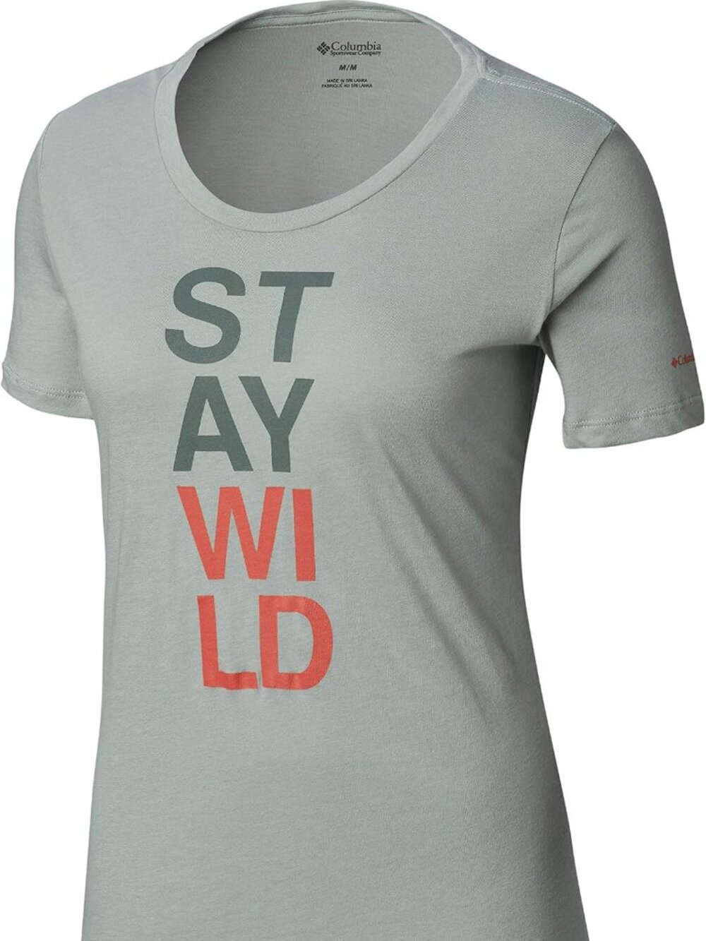 Columbia Womens Activewear Plus Size Word Block Printed Crew Neck T-Shirt